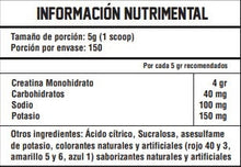 Cargar imagen en el visor de la galería, creatina black bear fresa informacion nutrimental