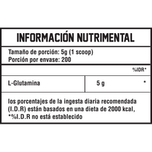 Cargar imagen en el visor de la galería, Glutamina Black Bear informacion nutrimental