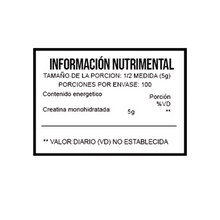 Cargar imagen en el visor de la galería, informacion nutricional creatina